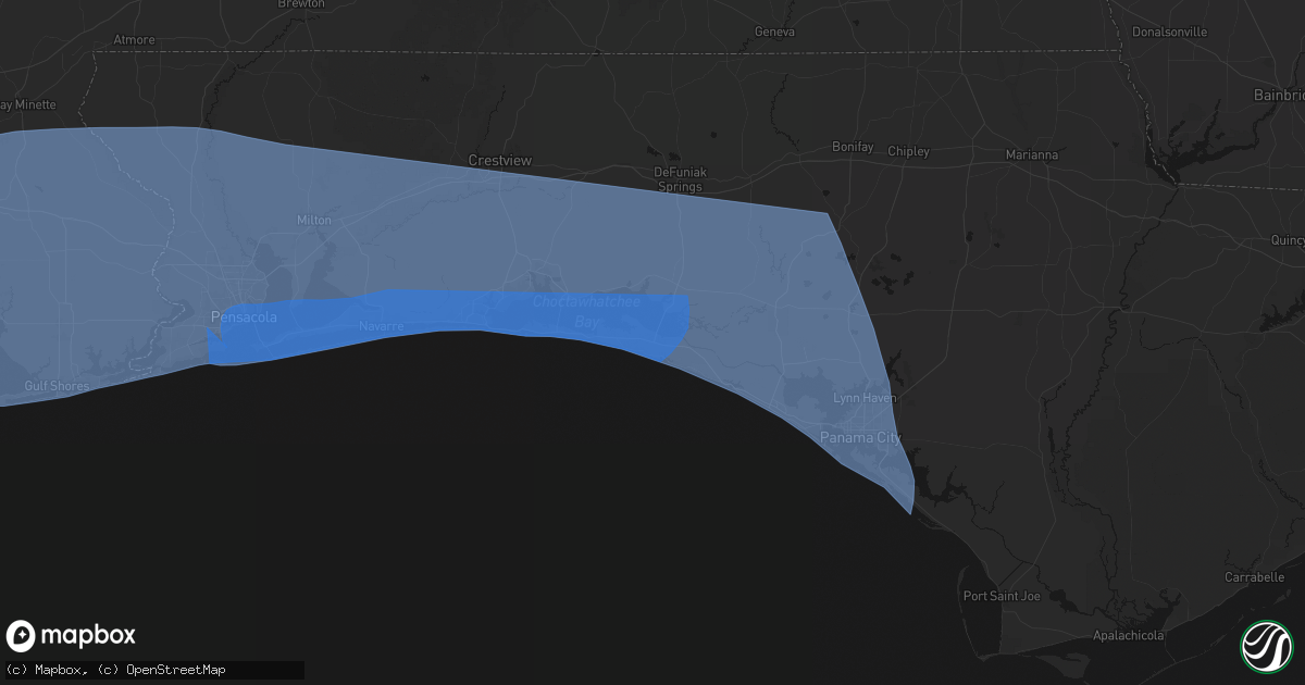 Hail map in Santa Rosa Beach, FL on October 9, 2026