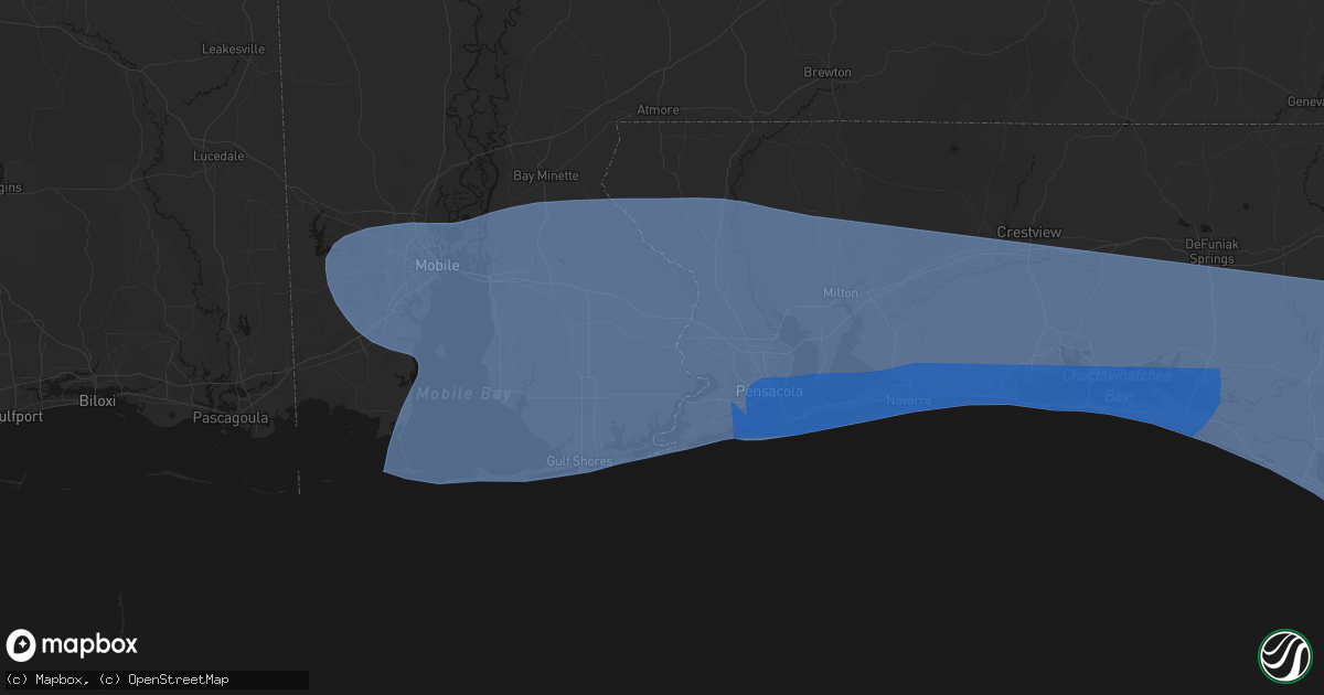 Hail map in Seminole, AL on October 9, 2026