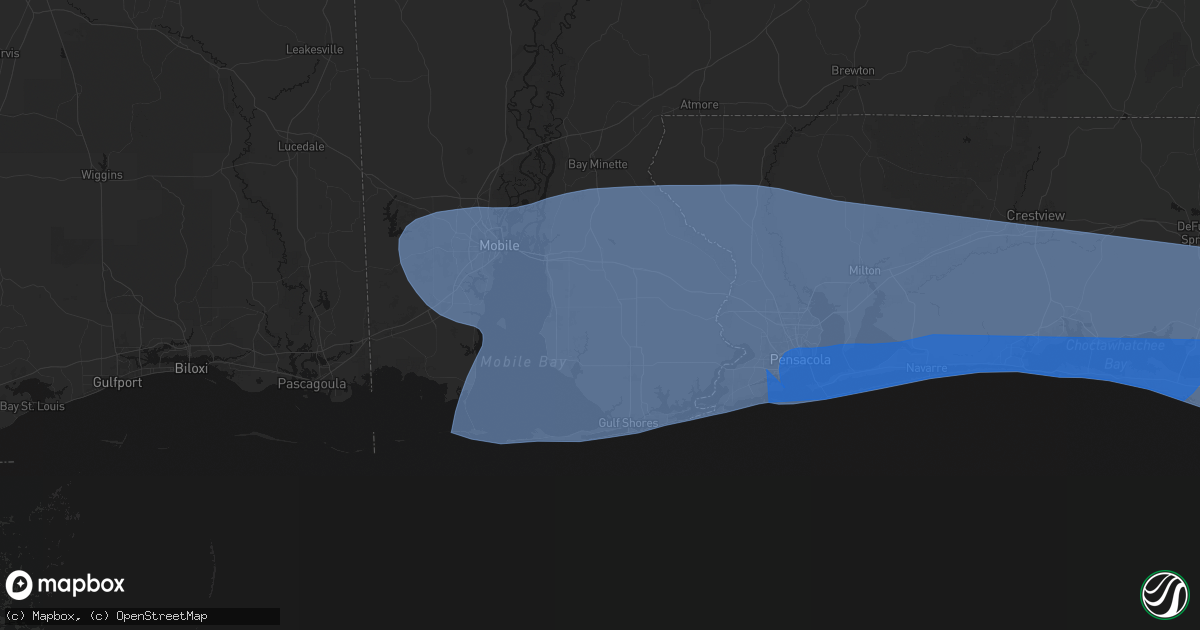 Hail map in Silverhill, AL on October 9, 2026