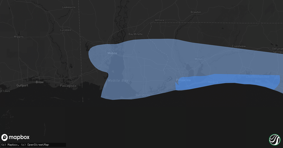 Hail map in Summerdale, AL on October 9, 2026