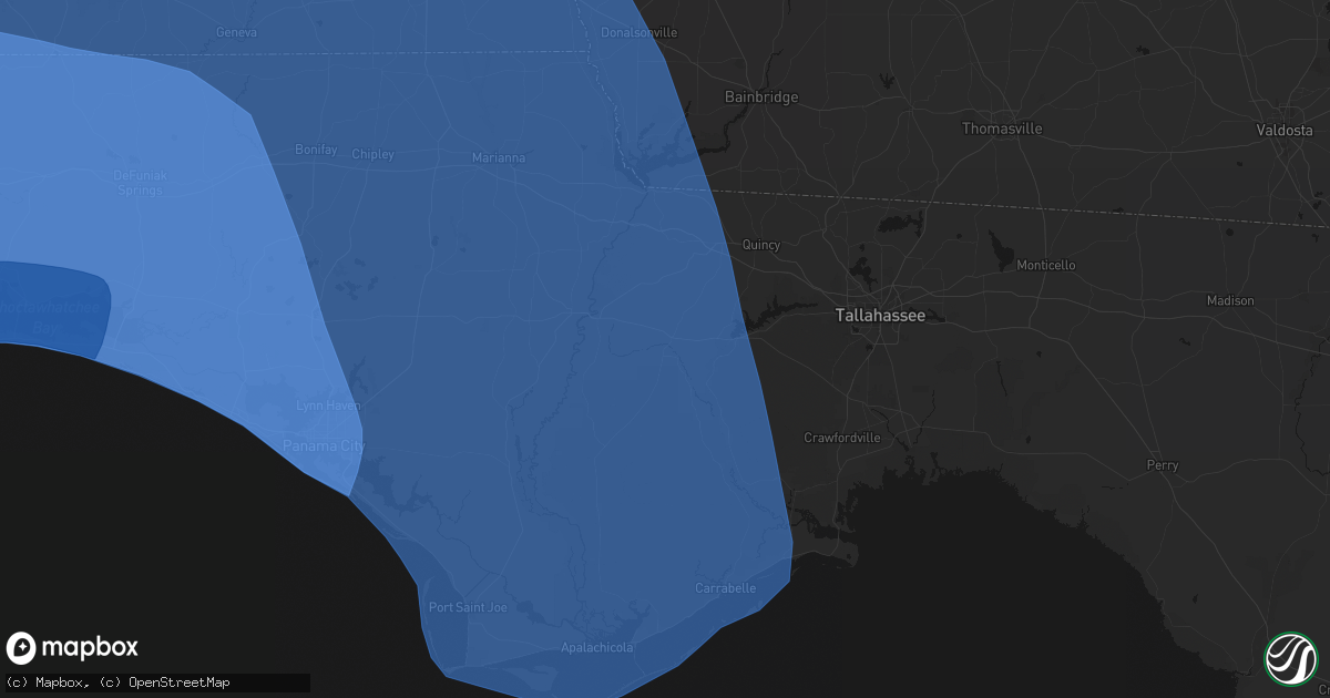 Hail map in Telogia, FL on October 9, 2026