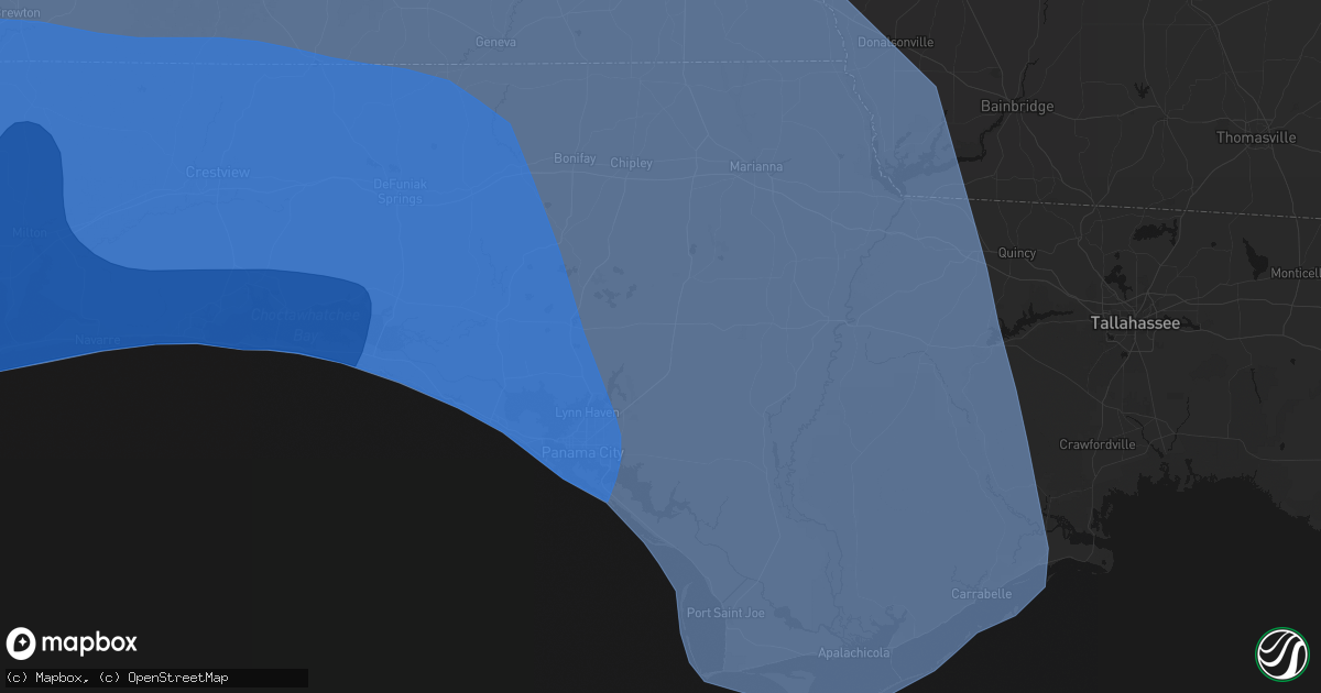 Hail map in Youngstown, FL on October 9, 2026