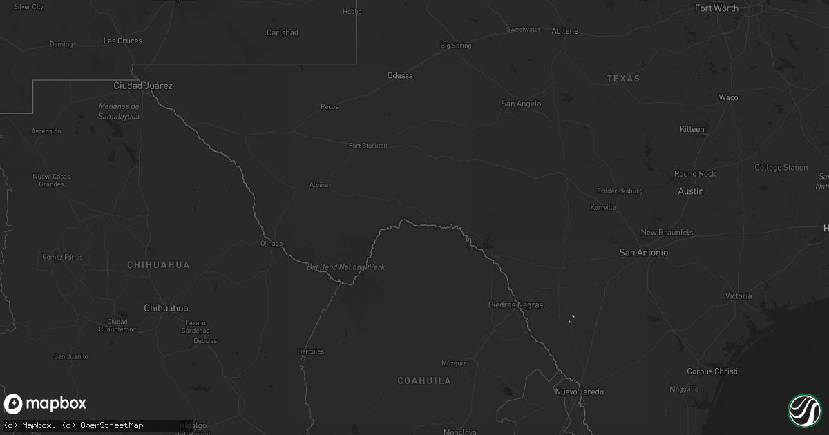 Hail map on October 10, 2012
