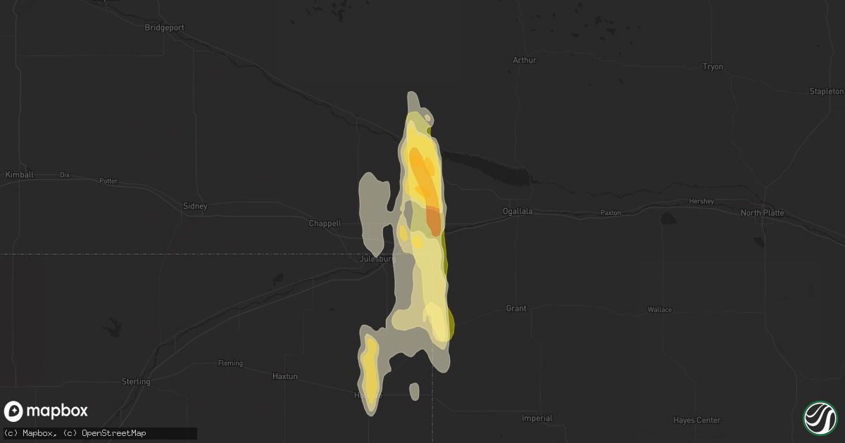 Hail map in Big Springs, NE on October 10, 2013