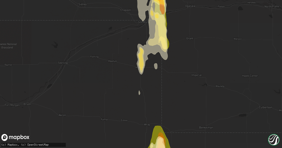 Hail map in Holyoke, CO on October 10, 2013