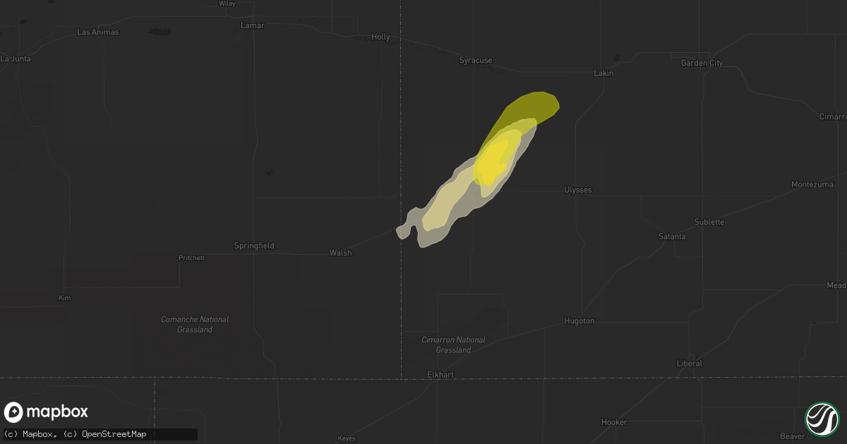 Hail map in Manter, KS on October 10, 2013