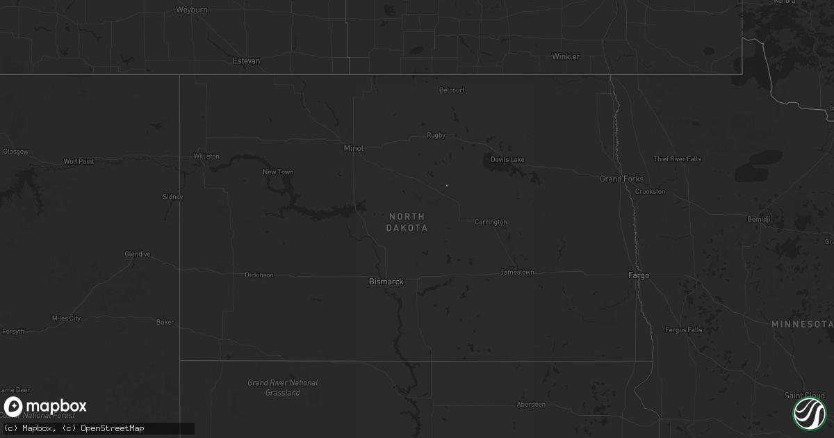 Hail map in North Dakota on October 10, 2013