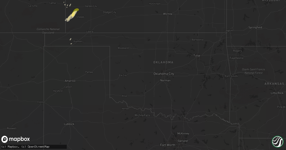 Hail map in Oklahoma on October 10, 2013