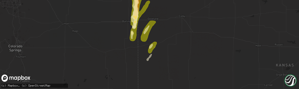 Hail map in Sharon Springs, KS on October 10, 2013