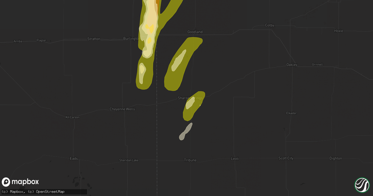 Hail map in Sharon Springs, KS on October 10, 2013