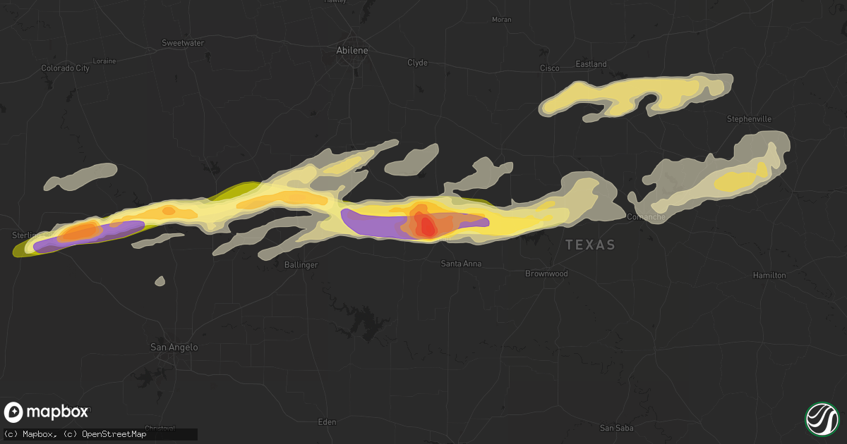 Hail map in Coleman, TX on October 10, 2014
