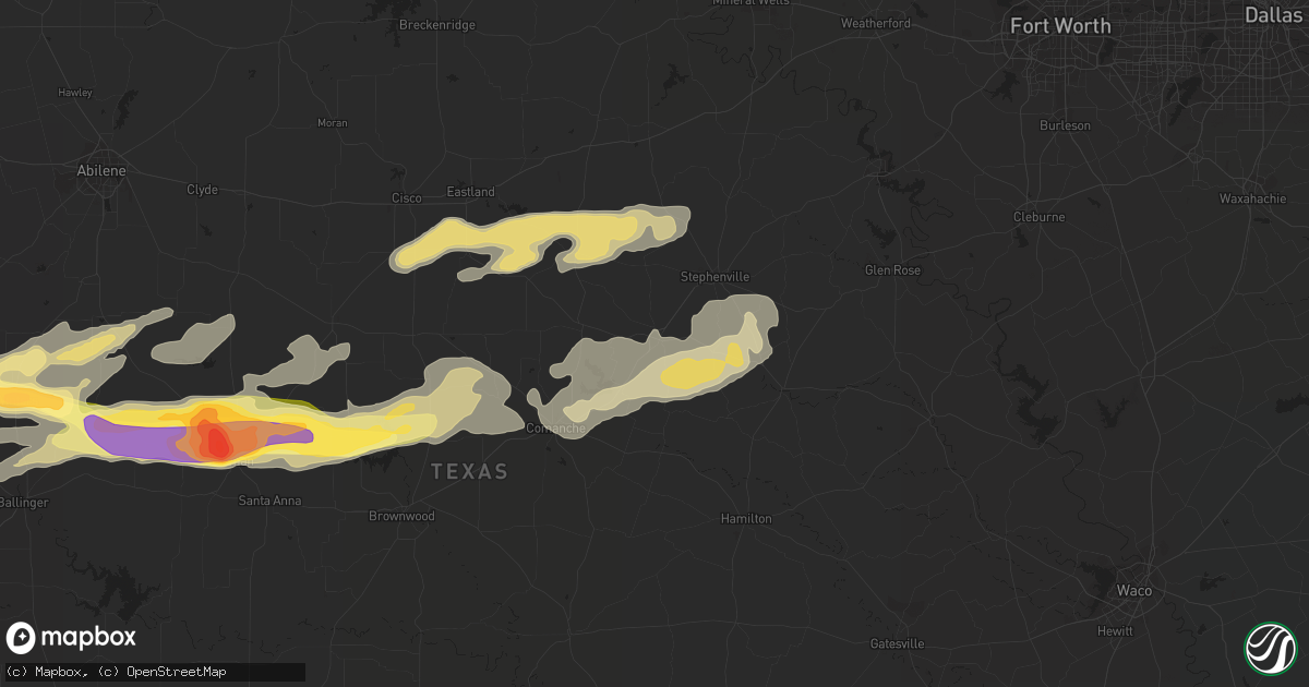 Hail map in Dublin, TX on October 10, 2014