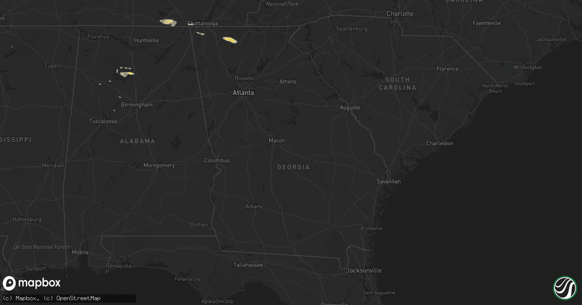 Hail map in Georgia on October 10, 2014