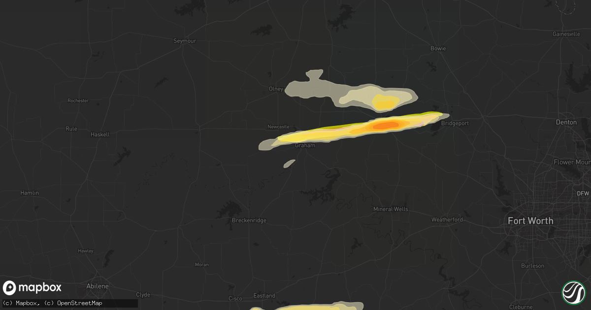 Hail map in Graham, TX on October 10, 2014
