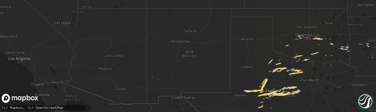 Hail map in New Mexico on October 10, 2014