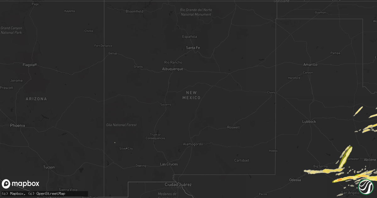 Hail map in New Mexico on October 10, 2014