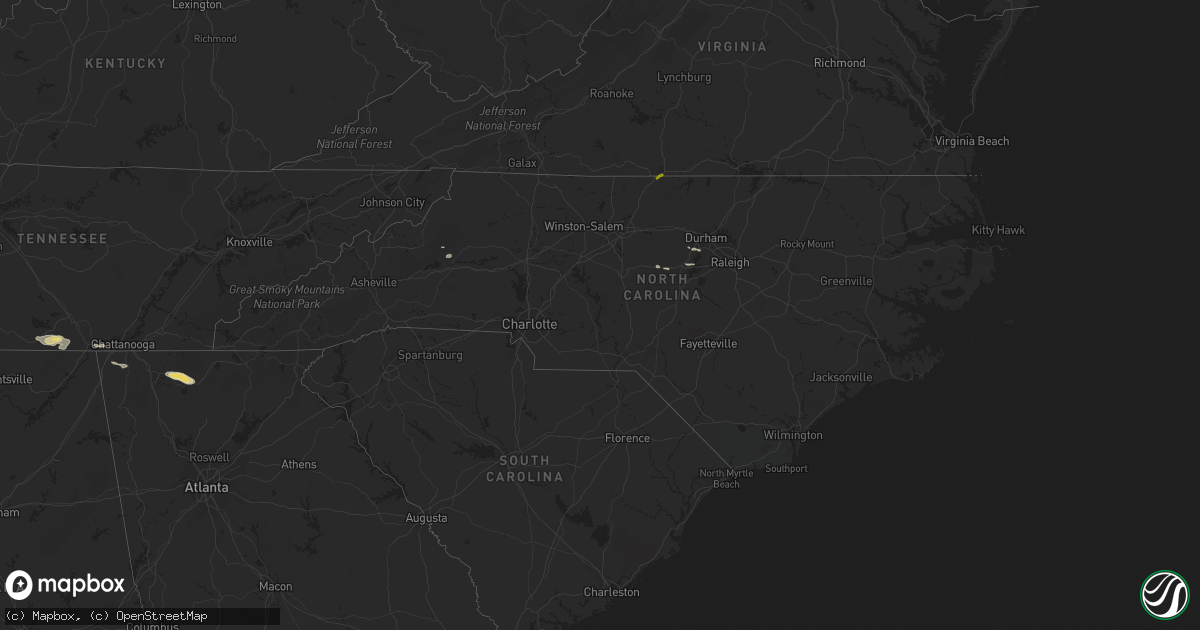 Hail map in North Carolina on October 10, 2014