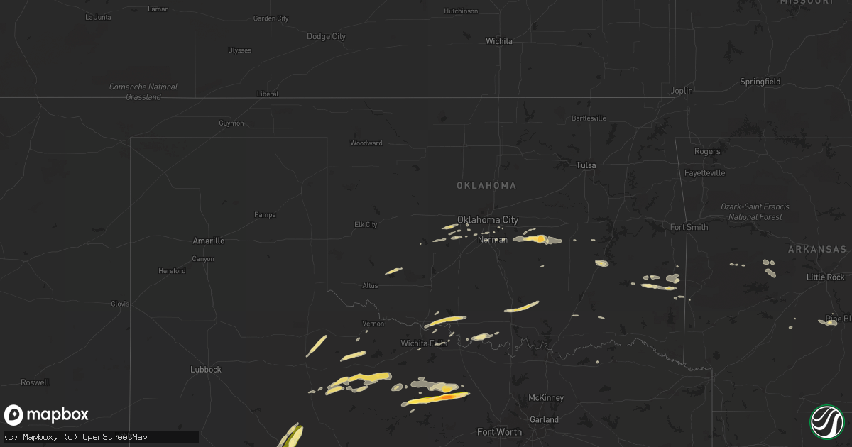 Hail map in Oklahoma on October 10, 2014