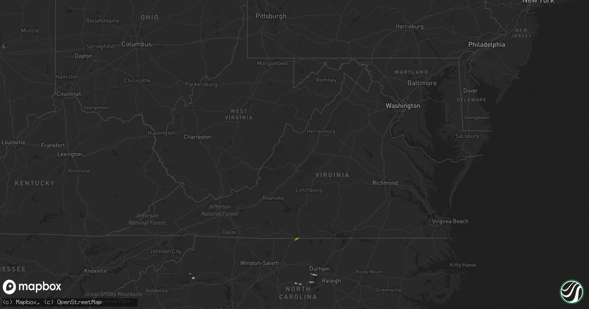 Hail map in Virginia on October 10, 2014