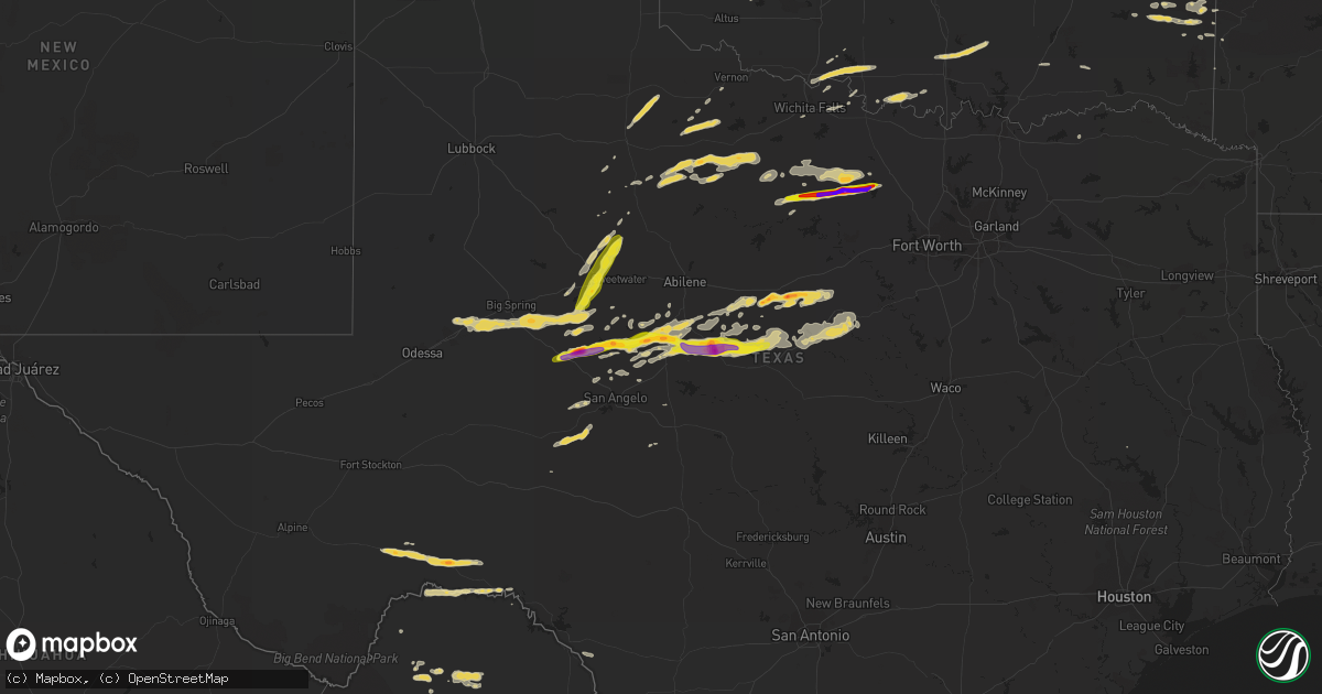Hail map on October 10, 2014
