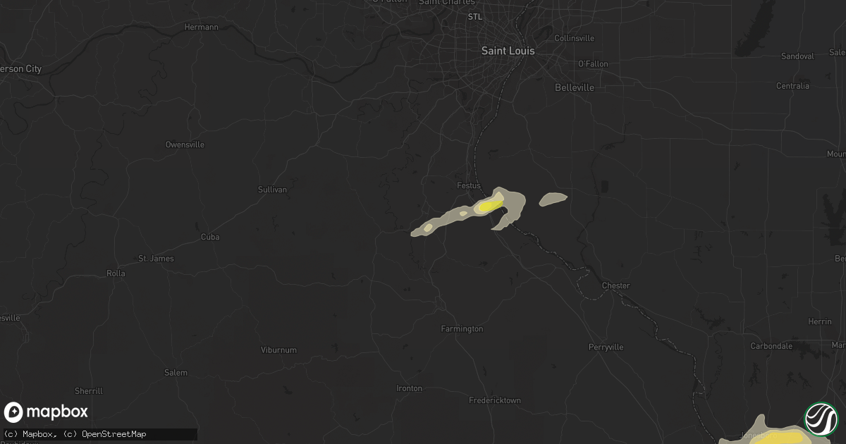 Hail map in De Soto, MO on October 10, 2017