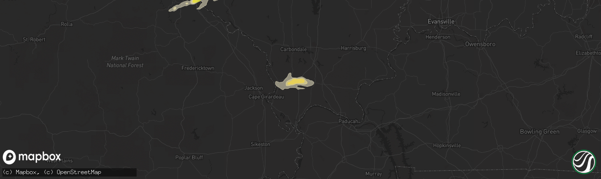 Hail map in Dongola, IL on October 10, 2017