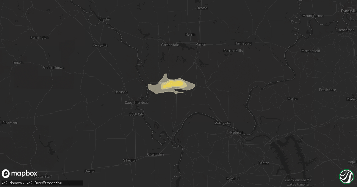 Hail map in Dongola, IL on October 10, 2017
