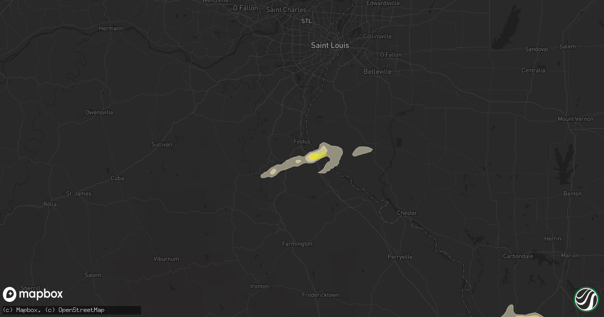 Hail map in Festus, MO on October 10, 2017