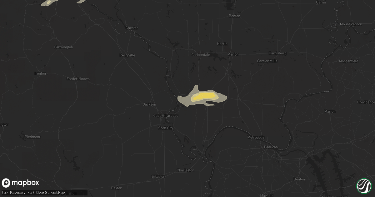 Hail map in Jonesboro, IL on October 10, 2017
