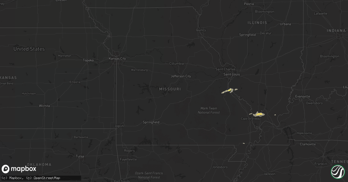 Hail map in Missouri on October 10, 2017