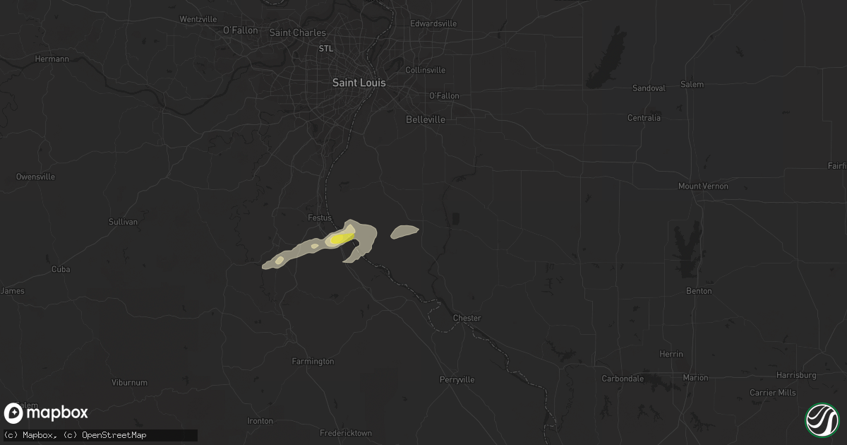 Hail map in Red Bud, IL on October 10, 2017