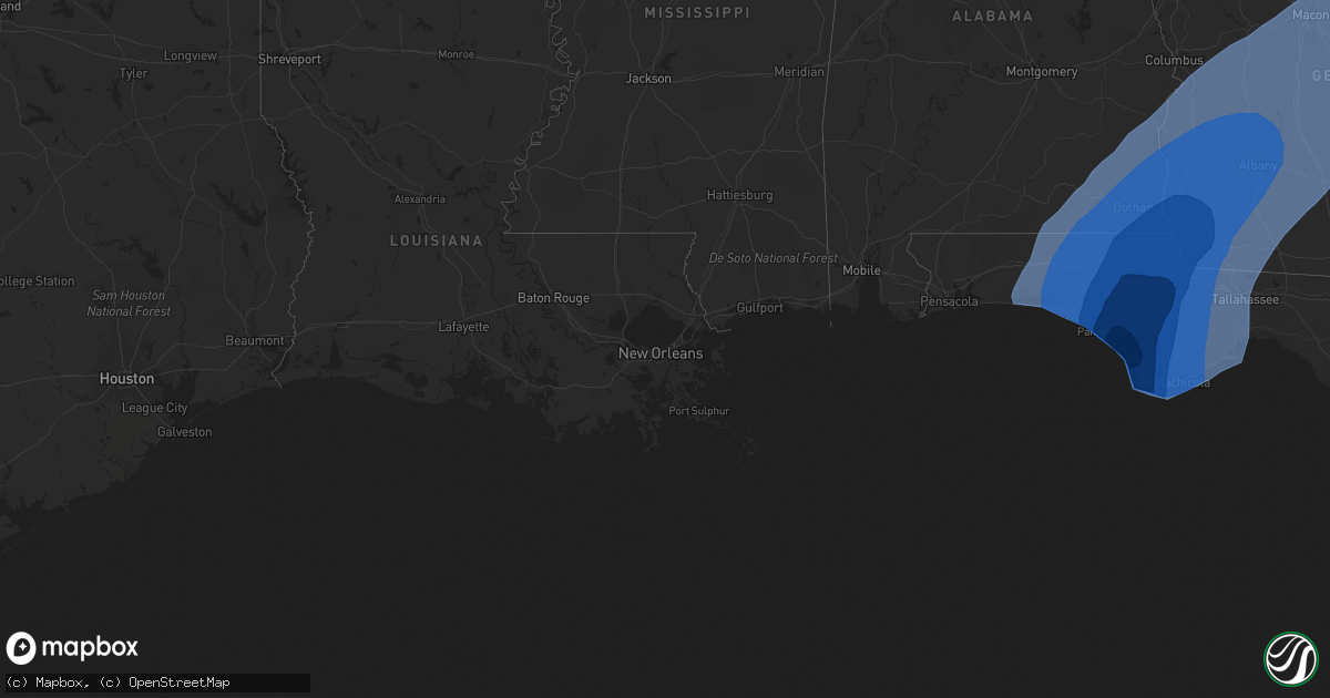 Hail map in Alabama on October 10, 2018