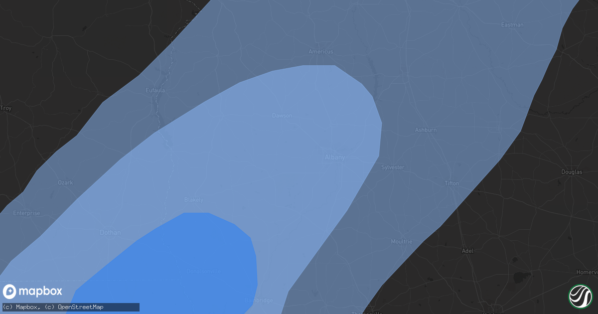 Hail map in Albany, GA on October 10, 2018