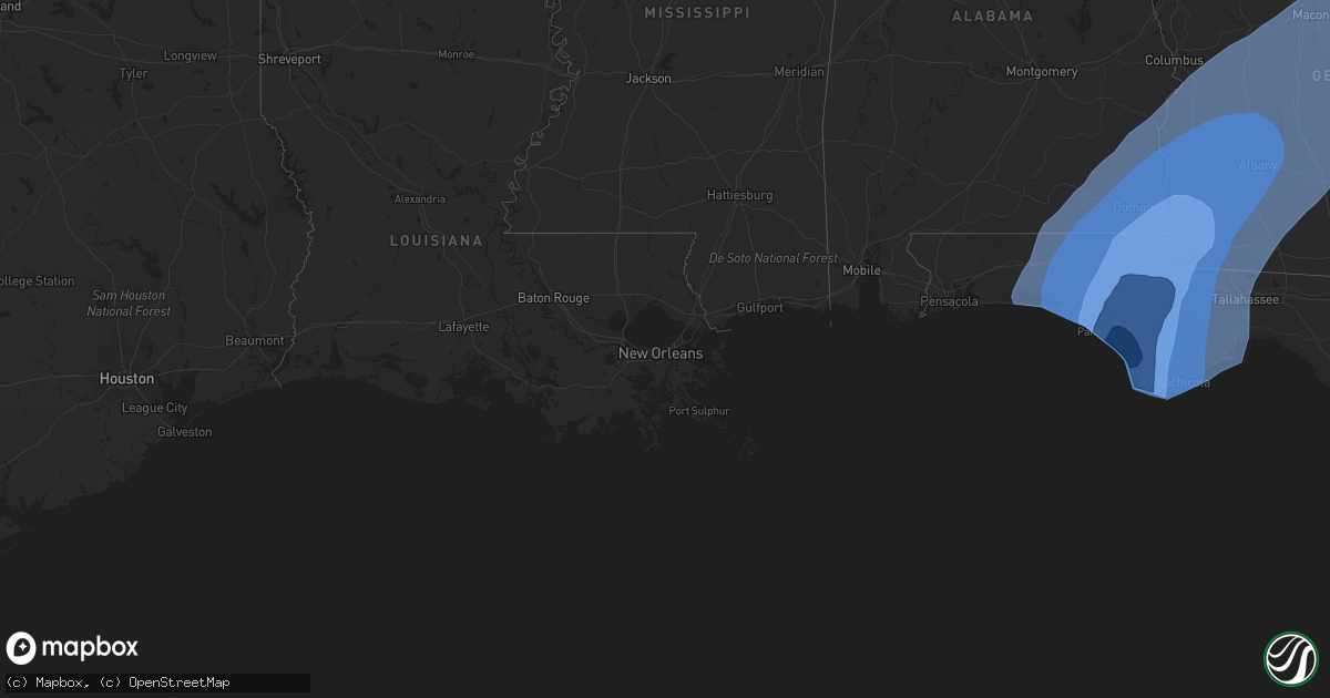Hail map in Florida on October 10, 2018