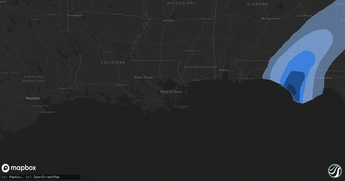 Hail map in Georgia on October 10, 2018