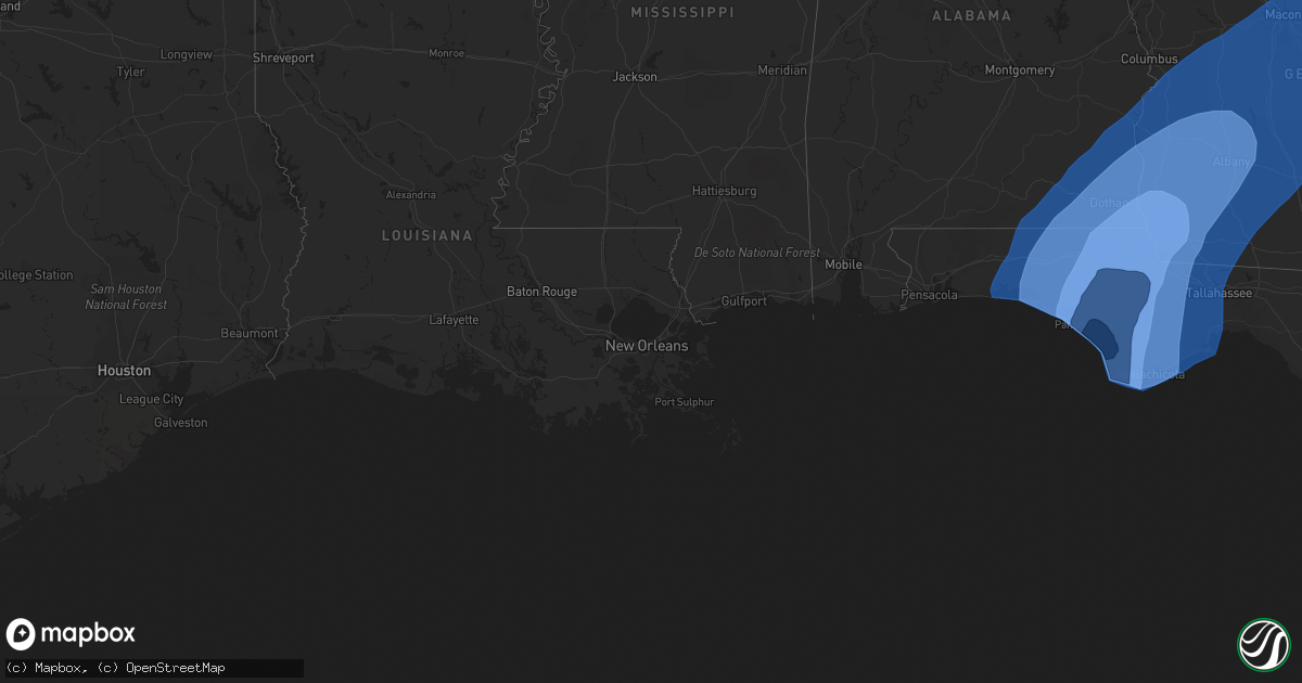 Hail map in Texas on October 10, 2018