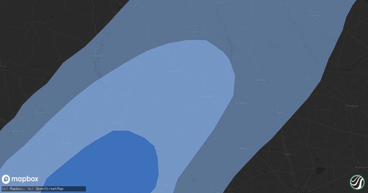 Hail map in Warner Robins, GA on October 10, 2018