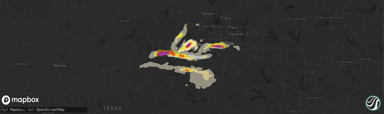 Hail map in Crowley, TX on October 10, 2019