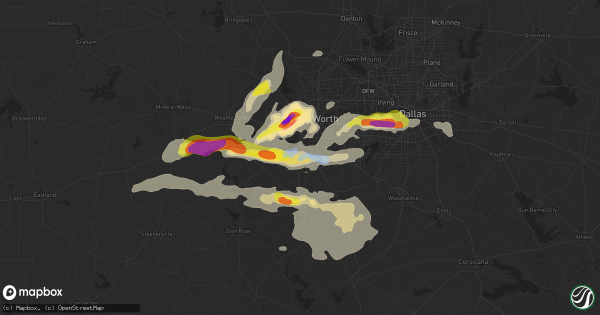 Hail map in Crowley, TX on October 10, 2019