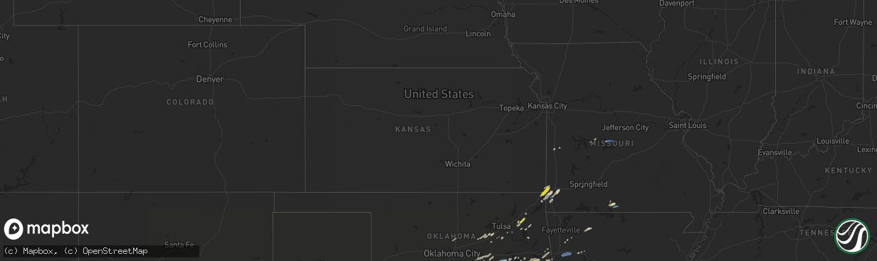 Hail map in Kansas on October 10, 2019