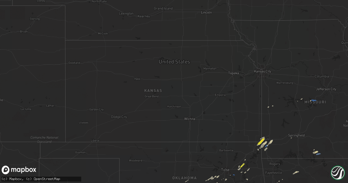 Hail map in Kansas on October 10, 2019