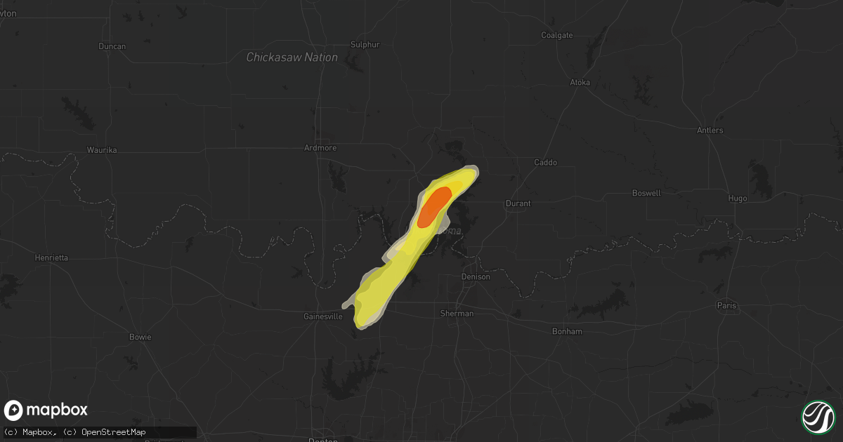 Hail map in Kingston, OK on October 10, 2019