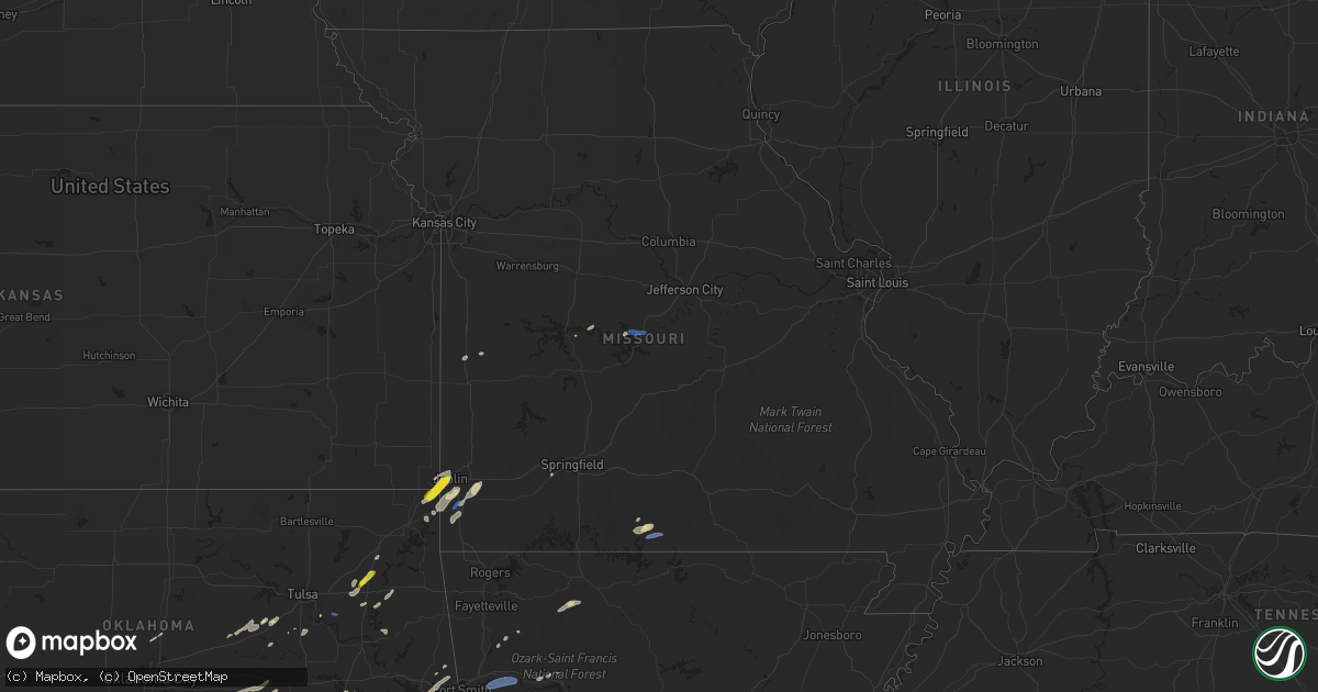 Hail map in Missouri on October 10, 2019