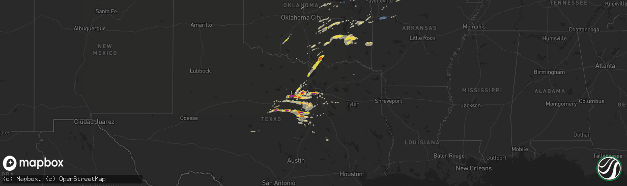 Hail map on October 10, 2019