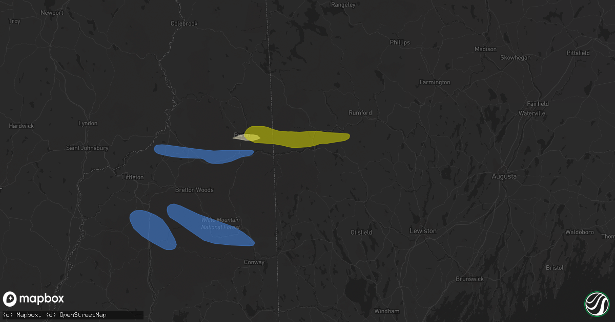 Hail map in Bethel, ME on October 10, 2020