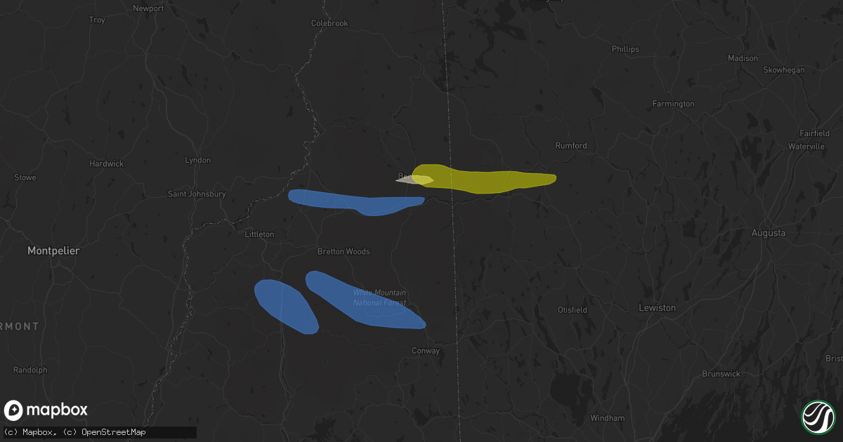 Hail map in Gorham, NH on October 10, 2020