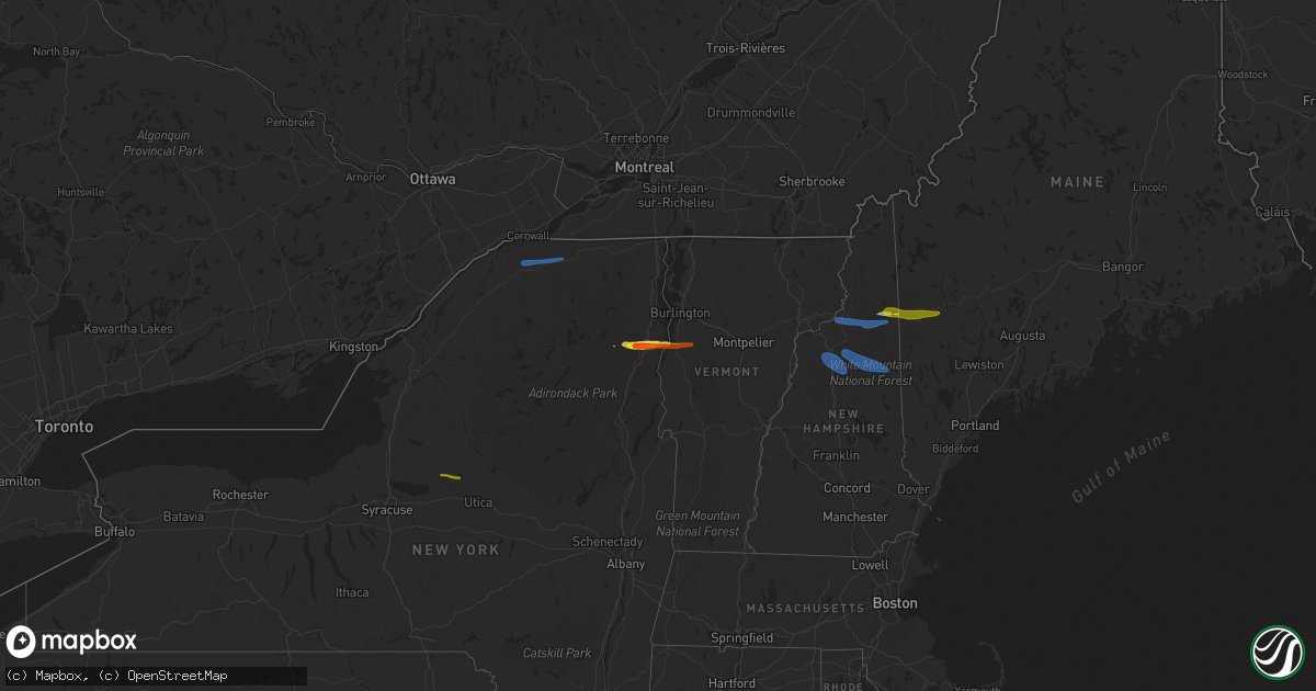 Hail map on October 10, 2020