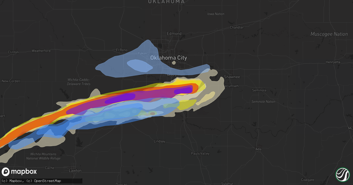 Hail map in Norman, OK on October 10, 2021