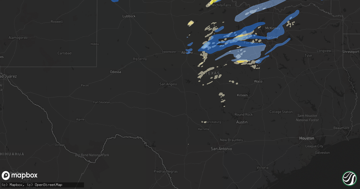 Hail map in Texas on October 10, 2021