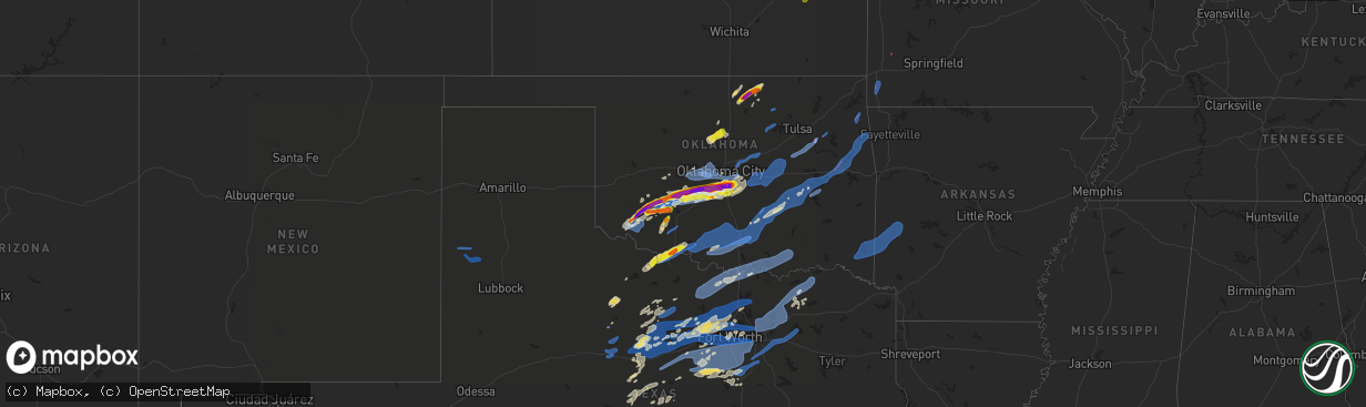 Hail map on October 10, 2021